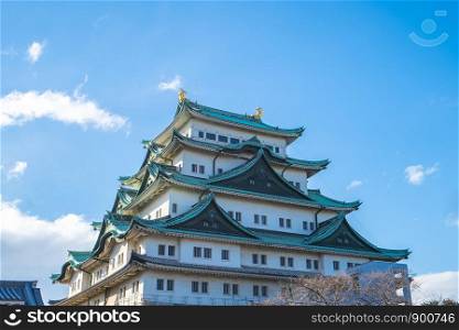 Nagoya, Japan - February 16, 2019: Main keep of Nagoya Castle in Nagoya, Japan.