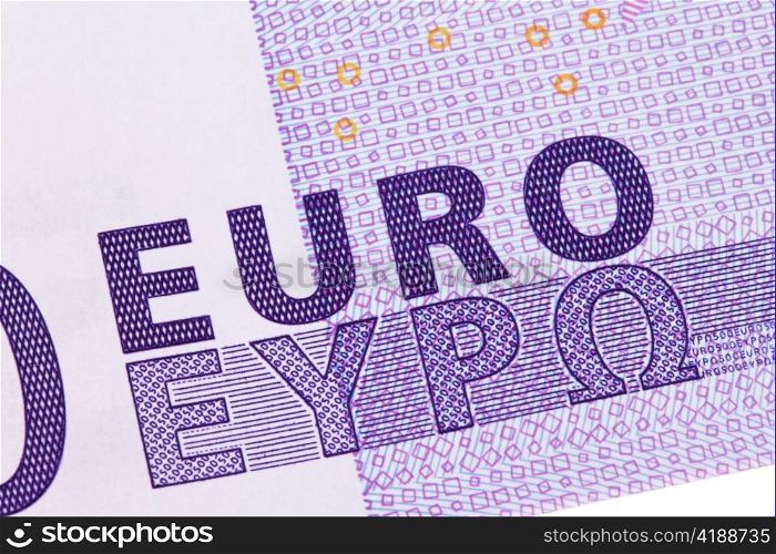 Nahaufnahme eines Euro Geldscheines der Europaischen Union