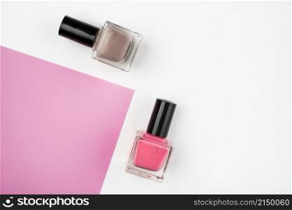 nail polish set with copy space