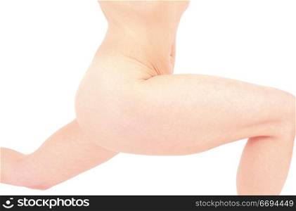 Naked Body Doing a Lunge