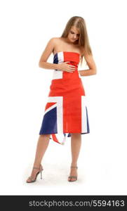 naked girl covered with british flag