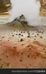 Namaskard. Iceland. 09.30.07. Volcanic steam vent at Namaskard Geothermal Area near Lake Myvatn in northern Iceland.