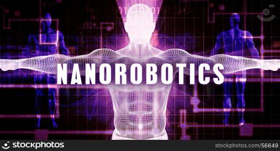 Nanorobotics as a Digital Technology Medical Concept Art. Nanorobotics