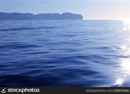Nao Cape far view blue reflection water Alicante province Spain