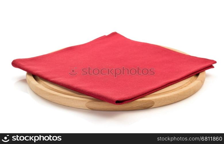 napkin and cutting board on white background