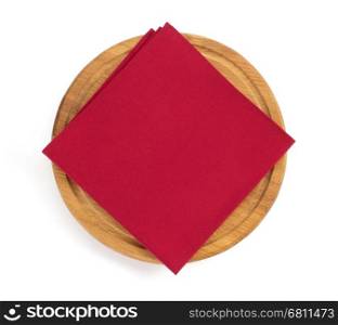 napkin at cutting board on white background