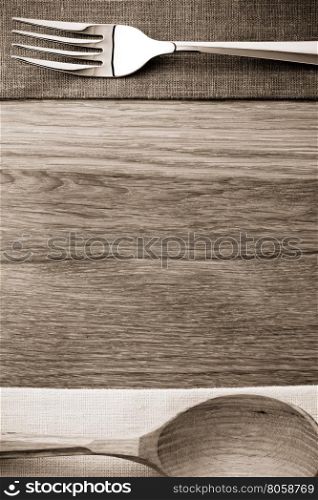 napkin at cutting wooden board