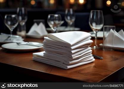 Napkins on a wooden table