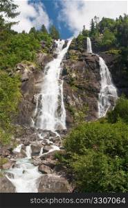 Nardis alpine waterfall in Val di Genova, Trentino, Italy