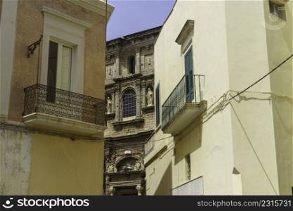Nardo, historic city in Lecce province, Apulia, Italy. exterior of the San Domenico church, in Baroque style
