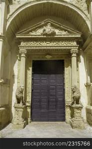 Nardo, historic city in Lecce province, Apulia, Italy. Exterior of the Madonna del Carmine church