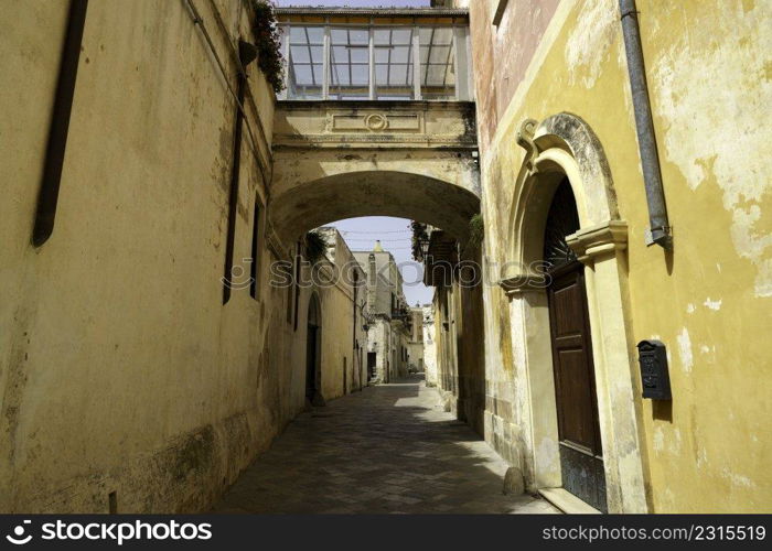 Nardo, historic city in Lecce province, Apulia, Italy. Typical street