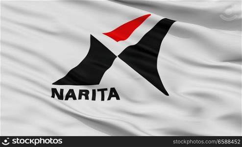 Narita City Flag, Country Japan, Chiba Prefecture, Closeup View. Narita City Flag, Japan, Chiba Prefecture, Closeup View