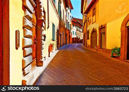 Narrow Alley with Old Buildings in Italian City