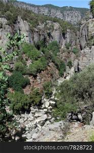 Narrow Koprulu canyon in south Turkey
