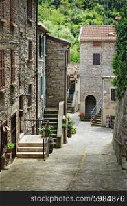 Narrow old street in Italy