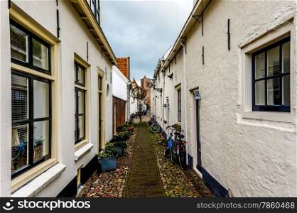 Narrow Street in Dutch Fishing Village