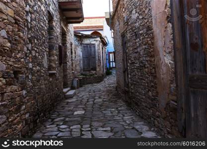 Narrow street in Lefkara village, Cyprus