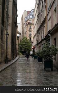 Narrow street in Paris France