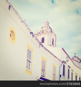 Narrow Street in the Medieval Portuguese City of Logos, Instagram Effect