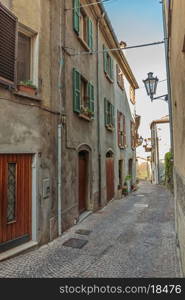 Narrow street in the old town in Italy