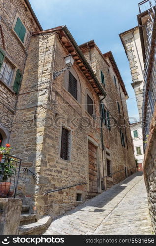 Narrow street in the old town in Italy