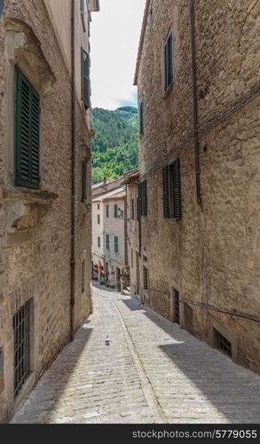 Narrow street in the old town in Italy