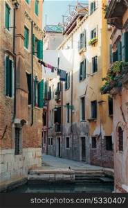Narrow street in the old town in Venice. Narrow street in the old town in Venice Italy