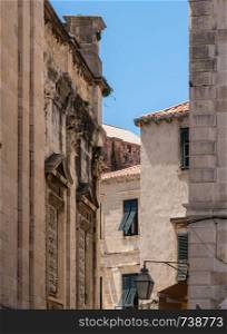 Narrow street in the old town of Dubrovnik in Croatia. Narrow street in Dubrovnik old town