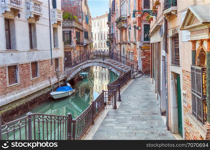 Narrow Streets of Venice. venetian historic canal
