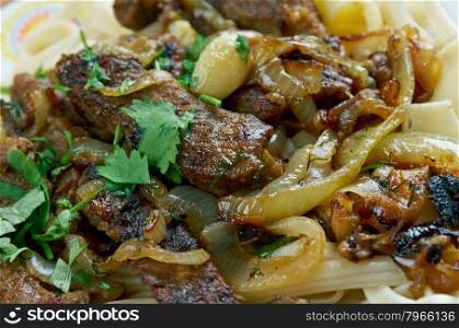 naryn - lamb with noodles.Uzbek cuisine