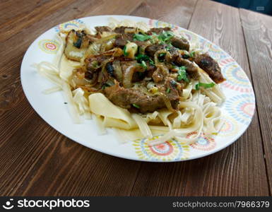 naryn - lamb with noodles.Uzbek cuisine