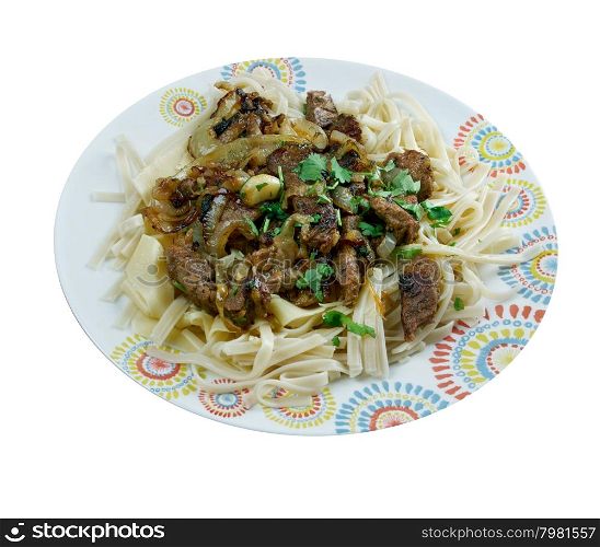 naryn - lamb with noodles.Uzbek cuisine