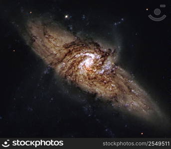 NASA image of spiral galaxy in outer space.