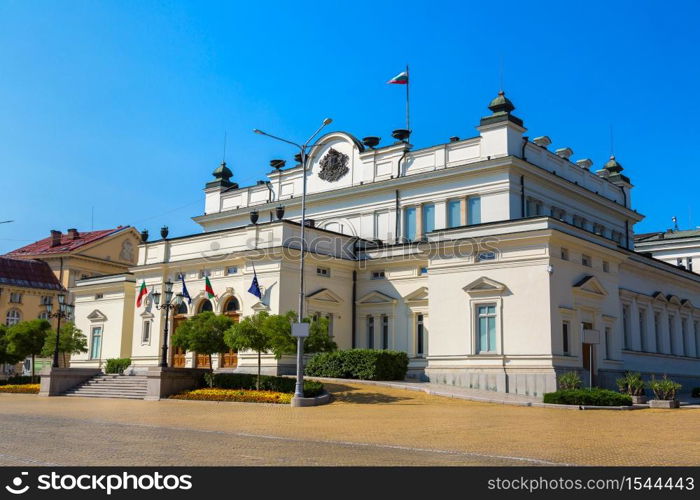 National assembly, Bulgarian parliament in Sofia, Bulgaria in a summer day