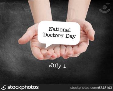 National Doctors Day written on a speechbubble