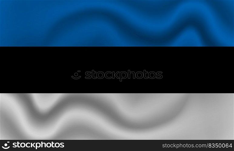 national flag of Estonia on wavy cotton fabric. Realistic vector illustration. national flag of Estonia on wavy cotton fabric. Realistic vector illustration.