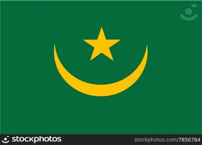 National flag of Islamic republic of Mauritania
