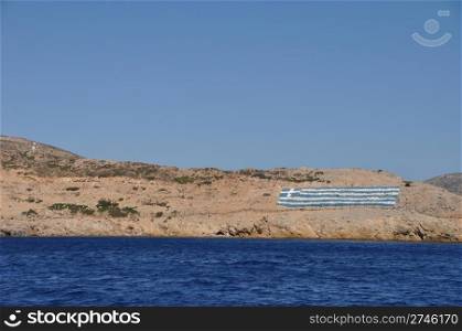 national flag on a greek island (defensive territory from Turkey invasions)