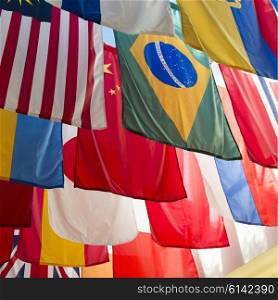 National flags of the countries at Southern Methodist University, Dallas, Texas, USA