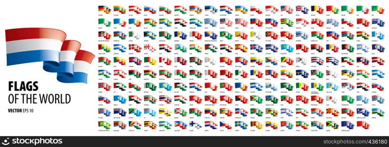 National flags of the countries. Vector illustration on white background.. National flags of the countries. Vector illustration on white background