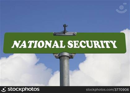 National security road sign