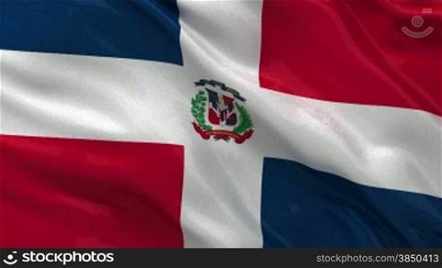 Nationalflagge der Dominikanischen Republik als Endlosschleife