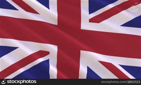 Nationalflagge Gro?britanniens - Flag of Great Britain waving in the wind