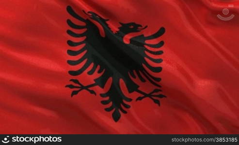 Nationalflagge von Albanien als Endlosschleife