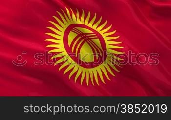 Nationalflagge von Kirgisistan als Endlosschleife