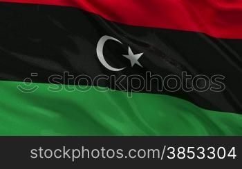 Nationalflagge von Libyen als Endlosschleife