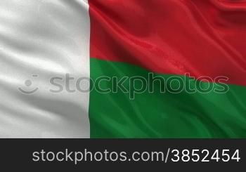 Nationalflagge von Madagaskar als Endlosschleife