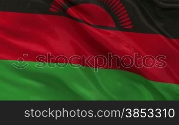 Nationalflagge von Malawi als Endlosschleife