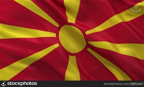 Nationalflagge von Mazedonien als Endlosschleife